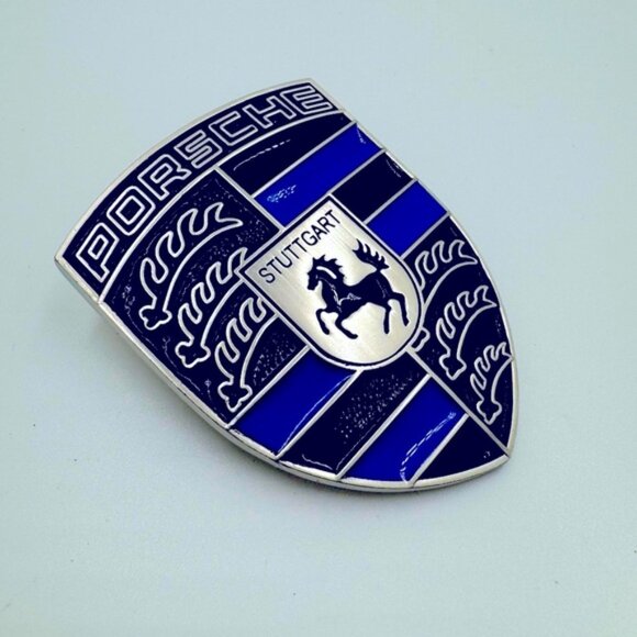 NWT PORSCHE custom livery hood crest blue  livery custom let your car standout - Picture 3 of 4